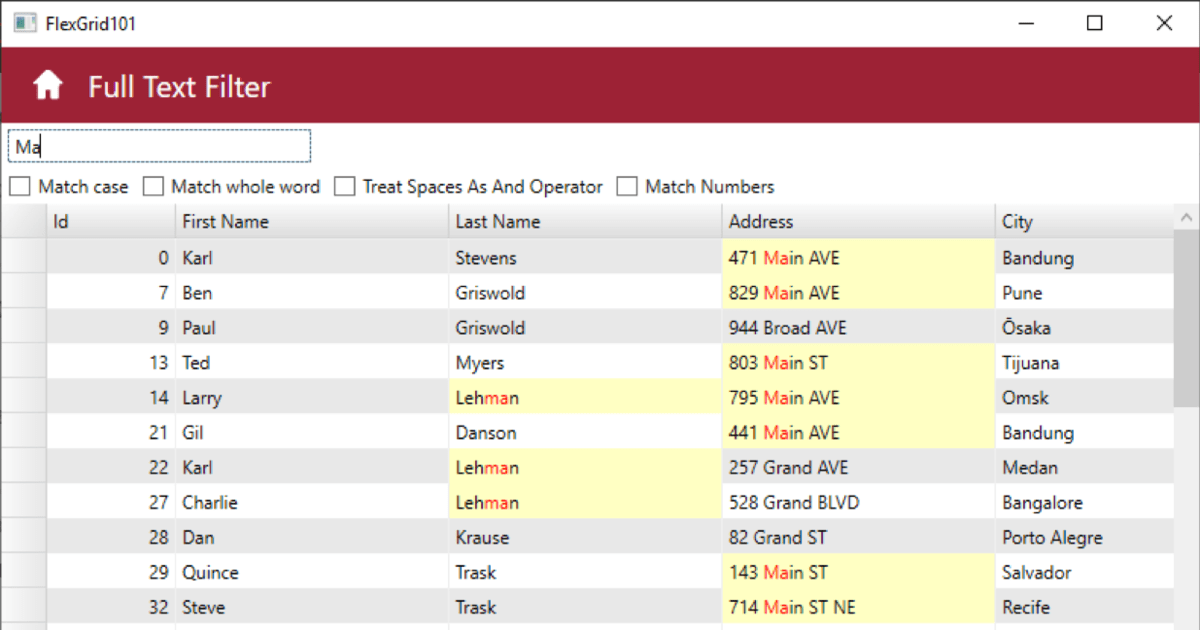 Filters text