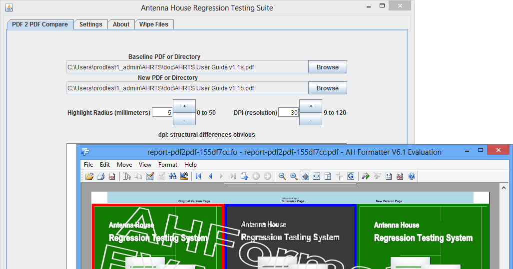 Antenna House Regression Testing System (AHRTS) v1.5