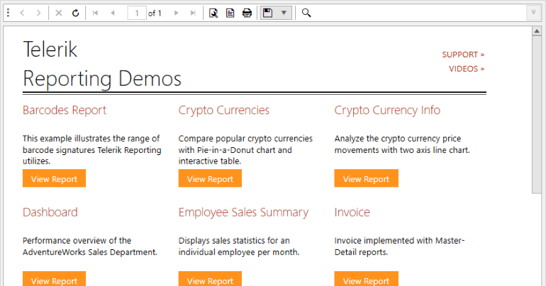 Telerik Report Example Telerik Reporting R3 2020