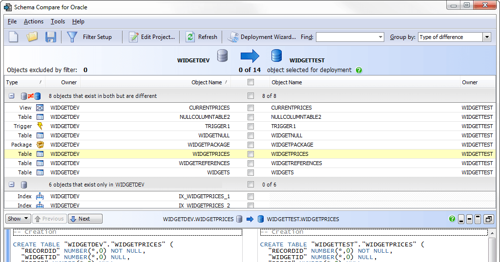 Schema Compare for Oracle 5.7.9