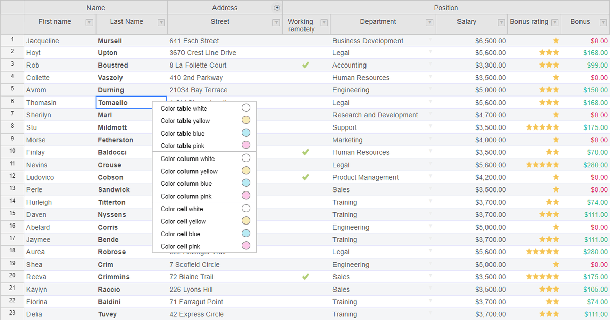 Handsontable V9.0.0