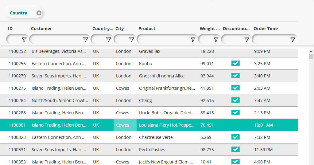 Xceed DataGrid for JavaScript 1.7