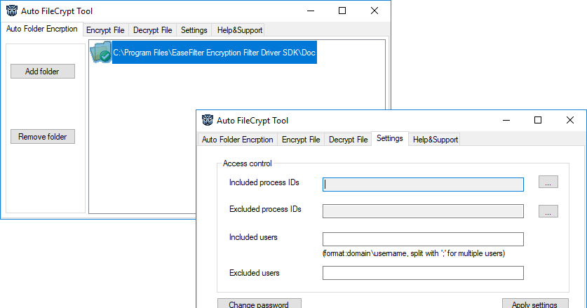 EaseFilter File System Encryption Filter Driver SDK v5.1.7.2