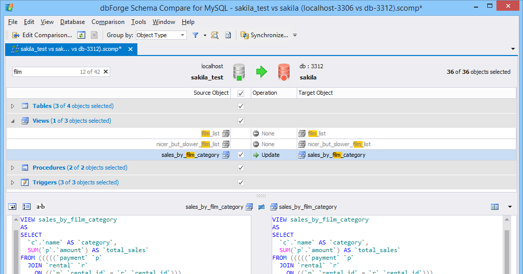 dbForge Schema Compare for MySQL V5.1.16