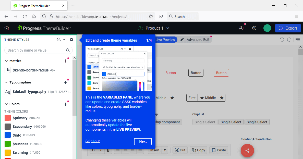 Progress ThemeBuilder updated