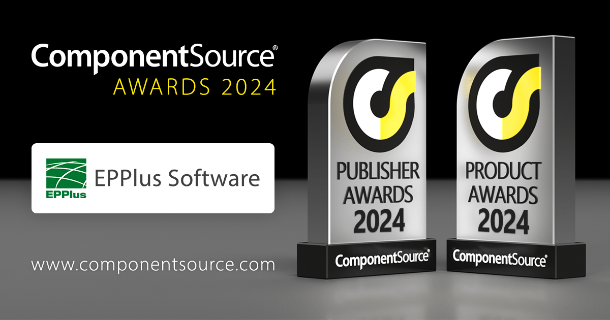 EPPlus Software gana dos premios ComponentSource