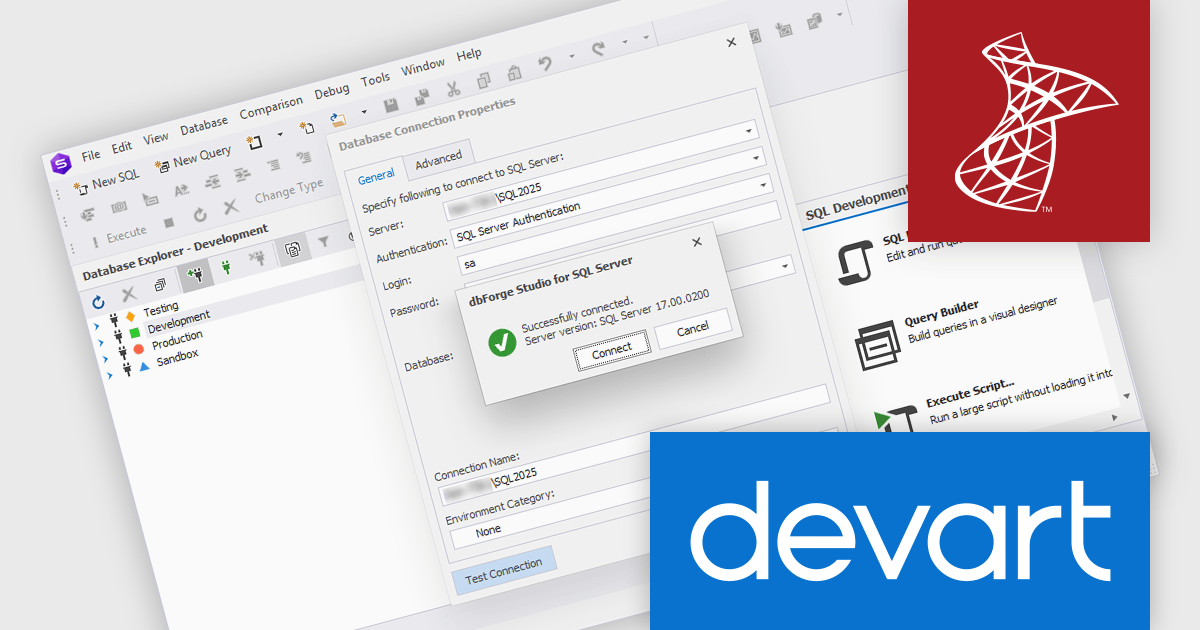 Manage SQL Server 2025 Databases with dbForge