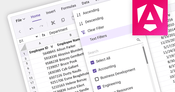 Angularスプレッドシートアプリでデータのフィルタリングとグループ化