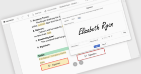 PDFフォームで画面上の署名図を有効化