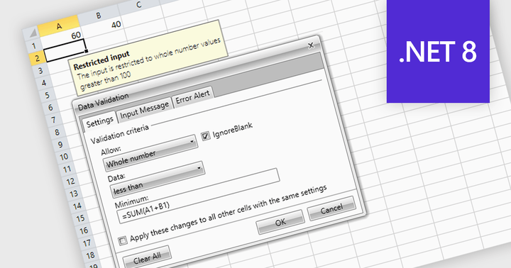 Add Data Validation to Your .NET 8 Spreadsheets