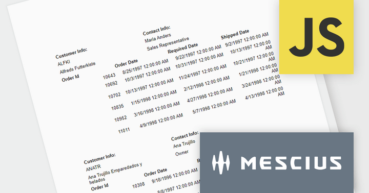 Explore Nested Data Regions in JavaScript Reports