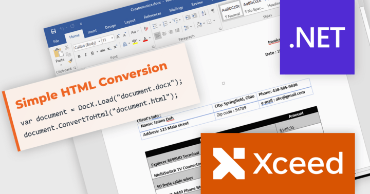 用 HTML 导出转换 Word 文档