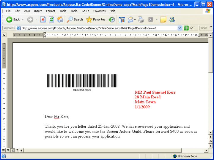 Aspose.BarCode Product Family